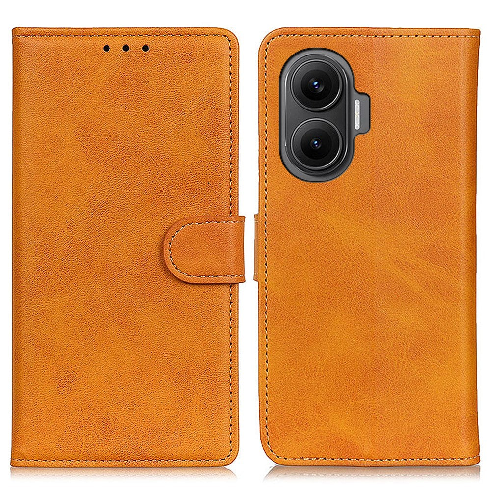 For Xiaomi Redmi Turbo 4 Pro 5G  /  Poco F7 5G Case Cowhide Texture Leather Wallet Stand Phone Cover