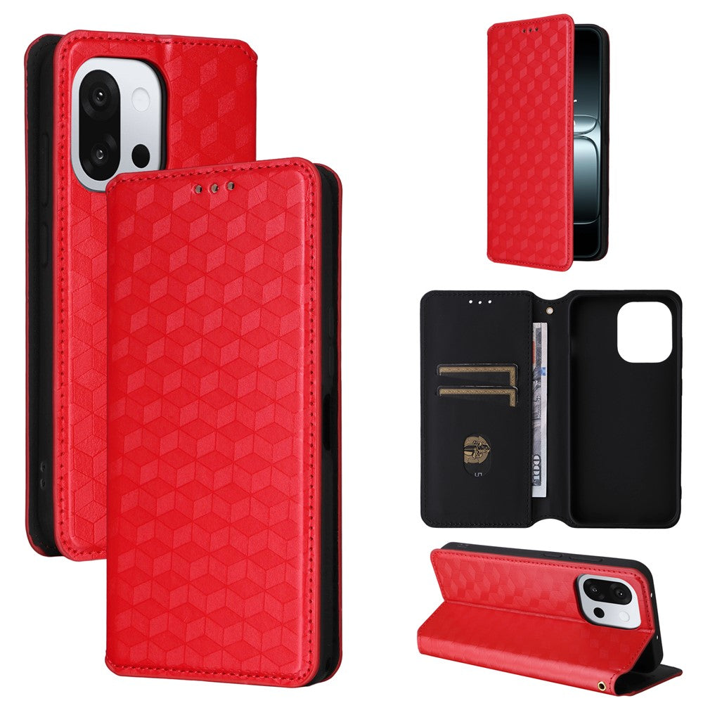 For OnePlus 13T 5G Case Wallet Rhombus Imprinted Leather Phone Cover