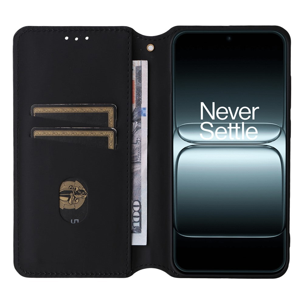 For OnePlus 13T 5G Case Wallet Rhombus Imprinted Leather Phone Cover