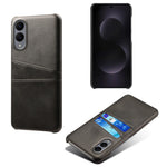 For Samsung Galaxy S25 Edge Case Dual Card Slots PU Leather + Hard PC Phone Cover