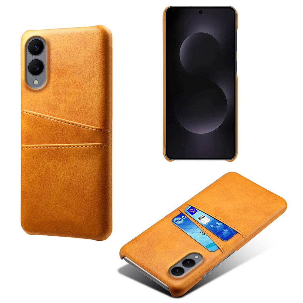 For Samsung Galaxy S25 Edge Case Dual Card Slots PU Leather + Hard PC Phone Cover