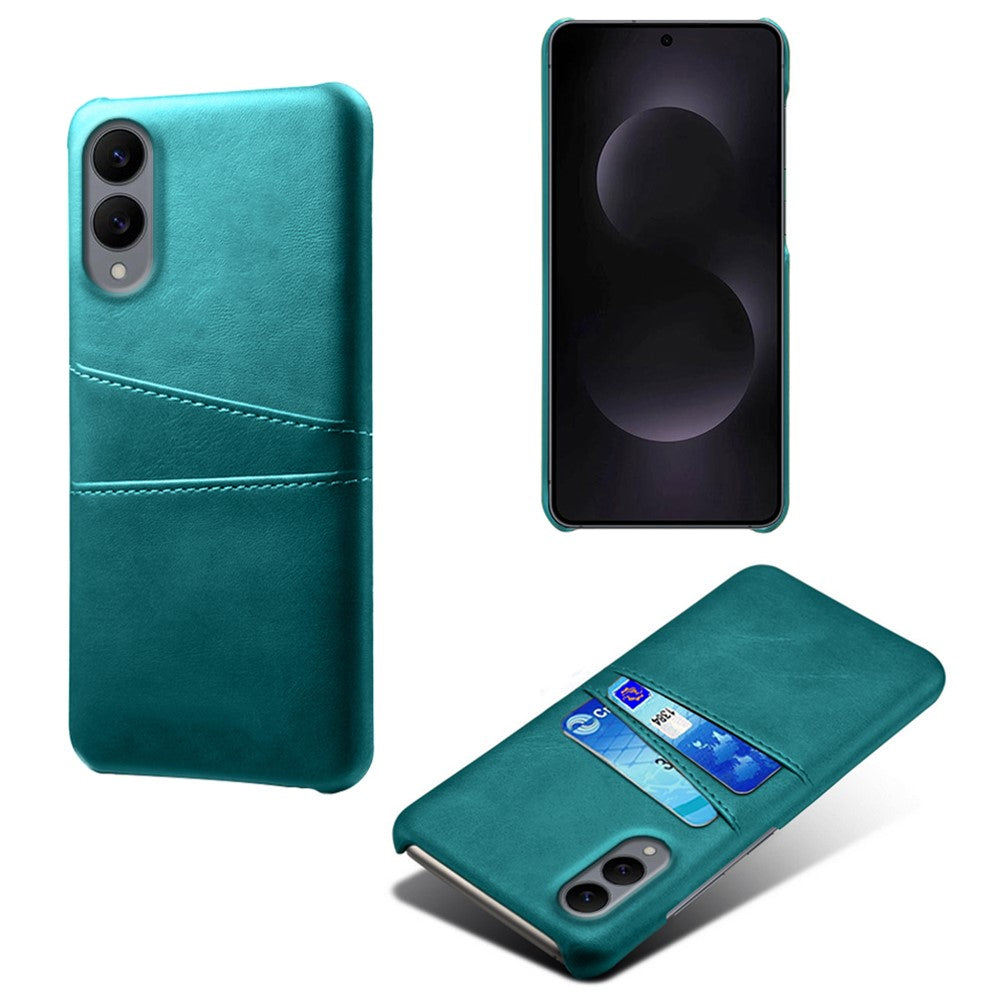 For Samsung Galaxy S25 Edge Case Dual Card Slots PU Leather + Hard PC Phone Cover