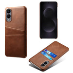 For Samsung Galaxy S25 Edge Case Dual Card Slots PU Leather + Hard PC Phone Cover