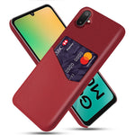 Samsung Galaxy A06 5G / M06 5G-skal i PU-läder, tygtextur, hårt PC-skal med korthållare