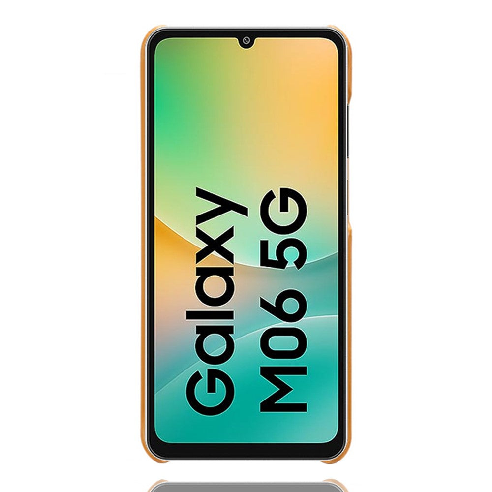 Samsung Galaxy A06 5G / M06 5G skal kalvstruktur PU-läder hårt PC skyddande mobilskal