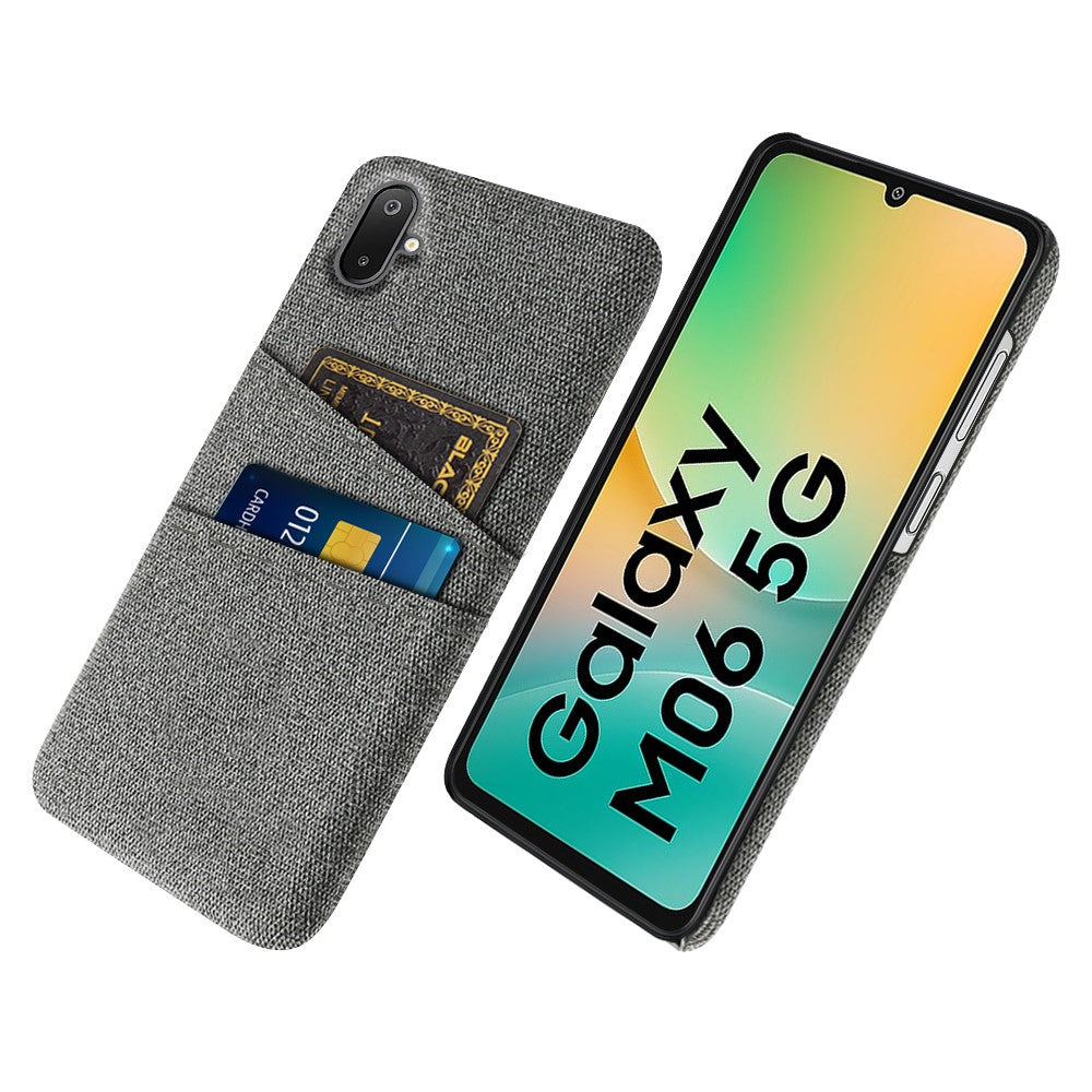 Samsung Galaxy A06 5G / M06 5G-cover i stof + hårdt PC-cover med dobbelt kortslot