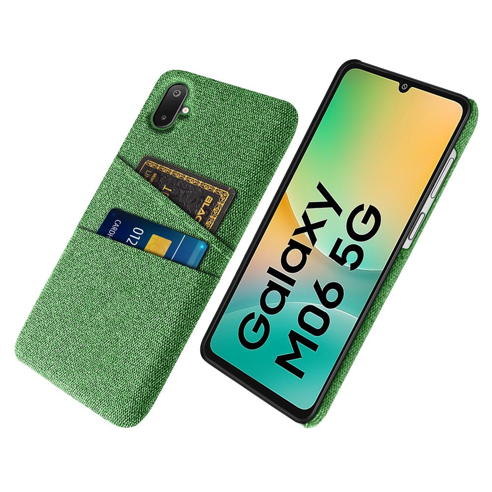 Samsung Galaxy A06 5G / M06 5G-cover i stof + hårdt PC-cover med dobbelt kortslot