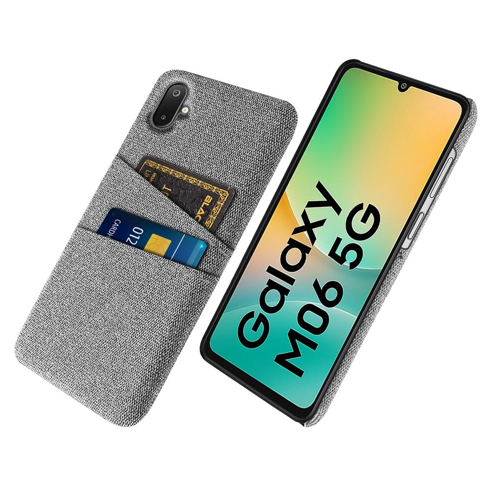 Samsung Galaxy A06 5G / M06 5G-cover i stof + hårdt PC-cover med dobbelt kortslot