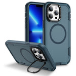 For iPhone 13 Pro Case Compatible with MagSafe Lens Frame Kickstand TPU + PC Shockproof Phone Cover