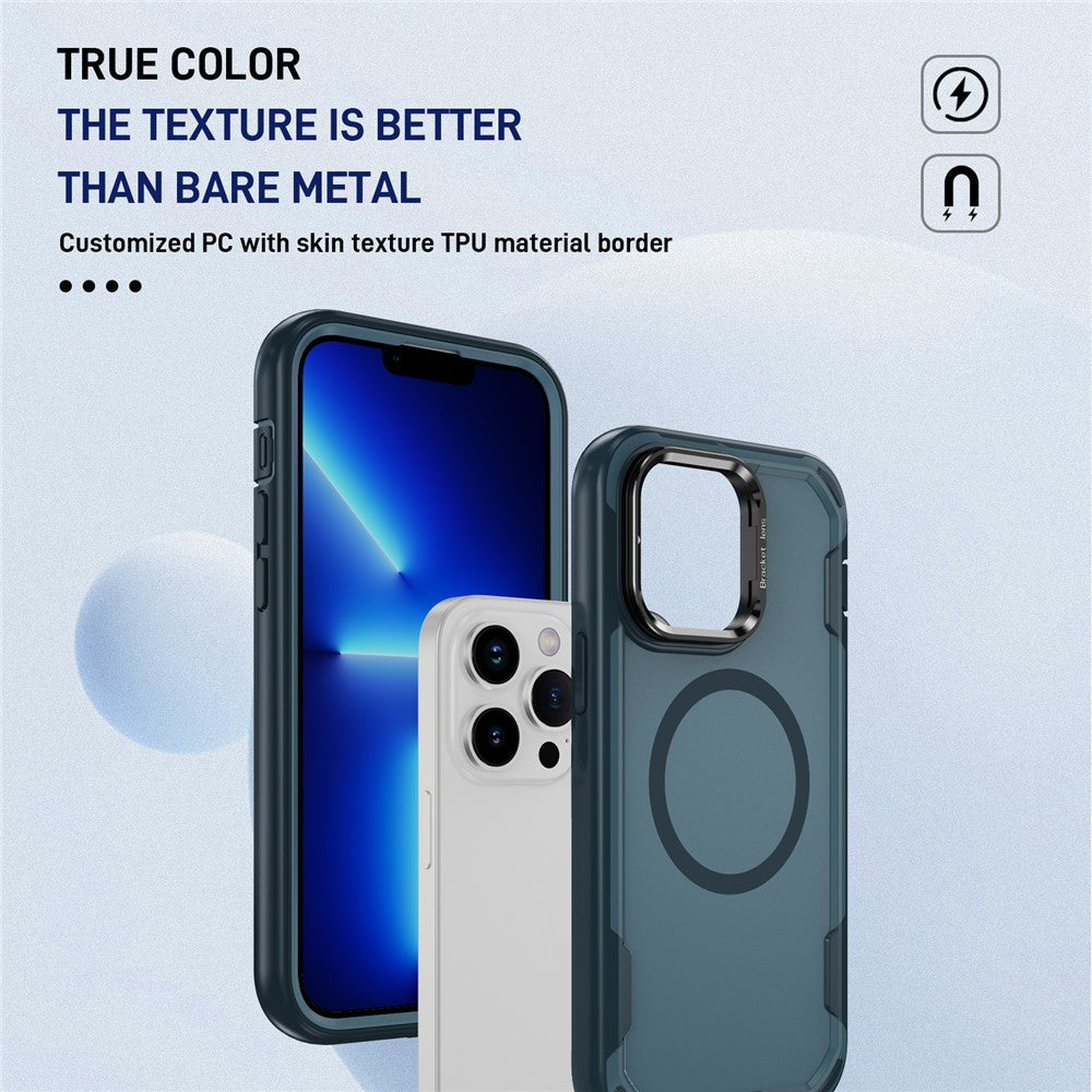 For iPhone 13 Pro Case Compatible with MagSafe Lens Frame Kickstand TPU + PC Shockproof Phone Cover