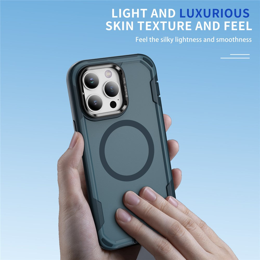 For iPhone 13 Pro Case Compatible with MagSafe Lens Frame Kickstand TPU + PC Shockproof Phone Cover