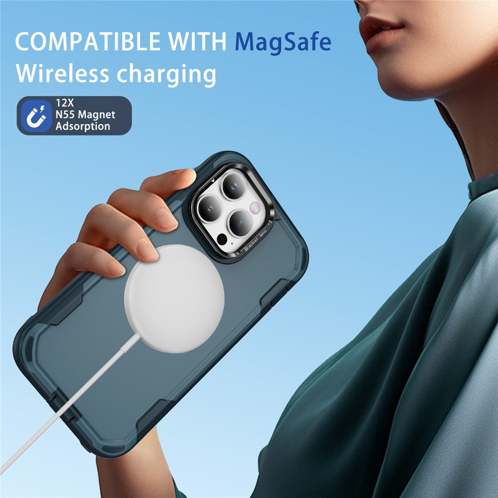 For iPhone 13 Pro Case Compatible with MagSafe Lens Frame Kickstand TPU + PC Shockproof Phone Cover