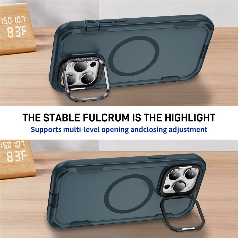 For iPhone 13 Pro Case Compatible with MagSafe Lens Frame Kickstand TPU + PC Shockproof Phone Cover