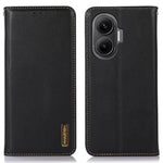 KHAZNEH For Xiaomi Poco F7 5G / Redmi Turbo 4 Pro 5G Case Wallet Genuine Cow Leather Phone Cover Nappa Texture
