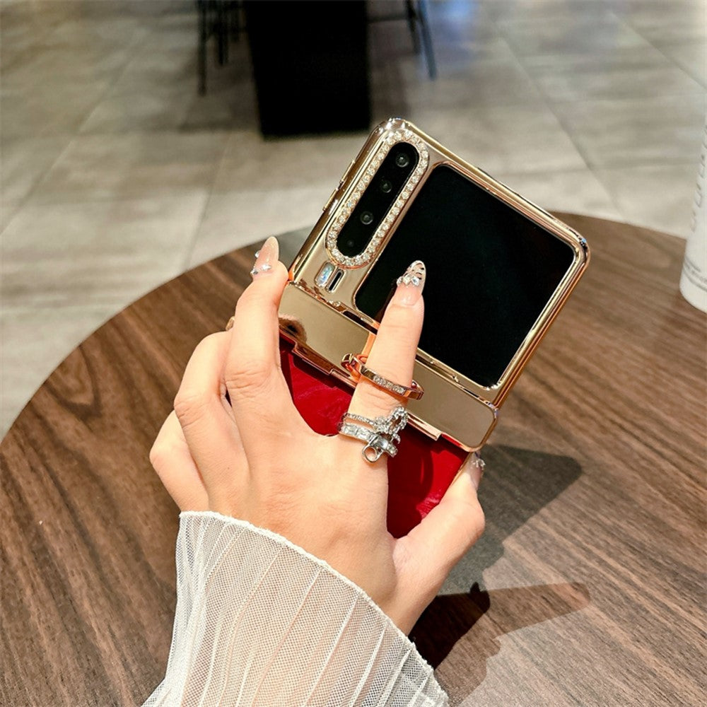 For Huawei Pura X Case Electroplating Hard PC Phone Cover with Ring Holder