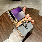 For Huawei Pura X Case Electroplating Hard PC Phone Cover with Ring Holder