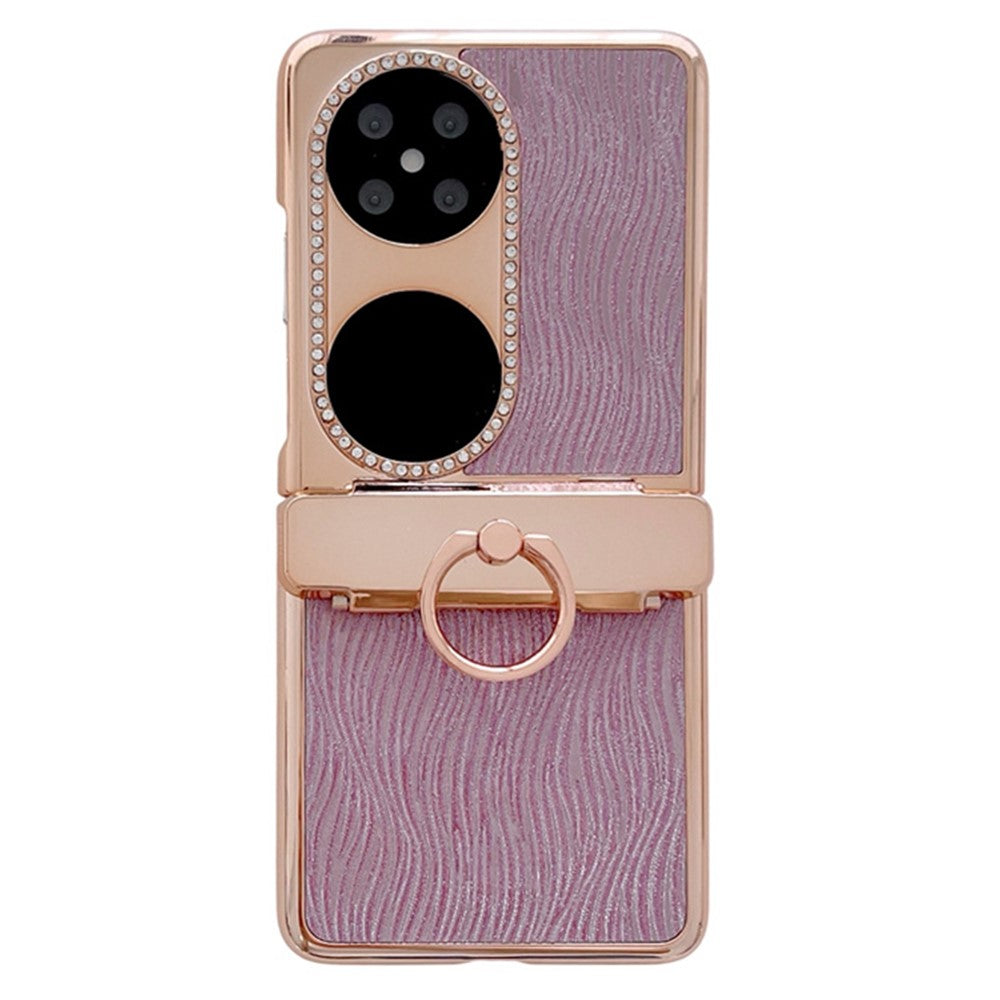 Huawei Pocket 2-skal med ringhållare, krusad textur, hårt PC-galvaniserat mobilskal
