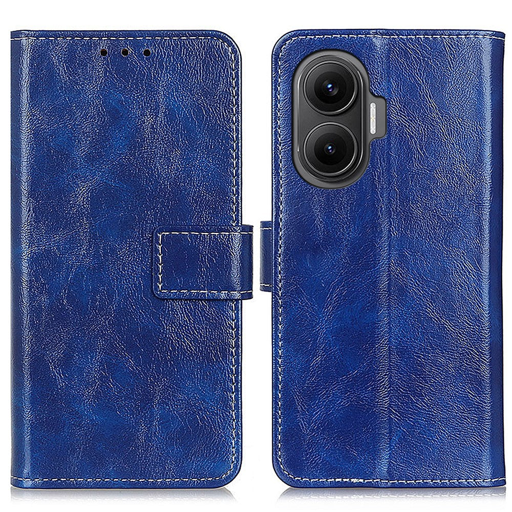 For Xiaomi Poco F7 5G / Redmi Turbo 4 Pro 5G Case Wallet Leather Phone Cover Crazy Horse Texture