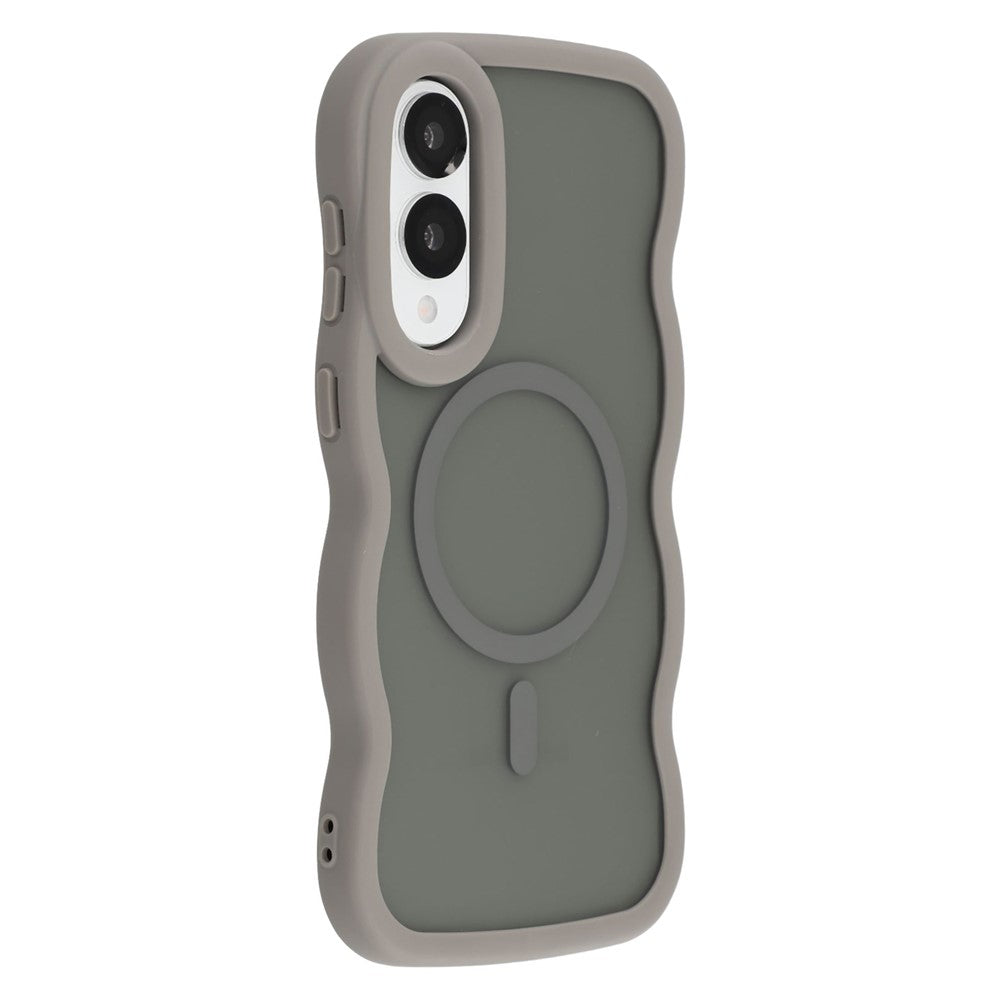 Samsung Galaxy S25 Edge Magnetiskt Skal TPU + PC mobil Baksida Skin Touch Vågformad