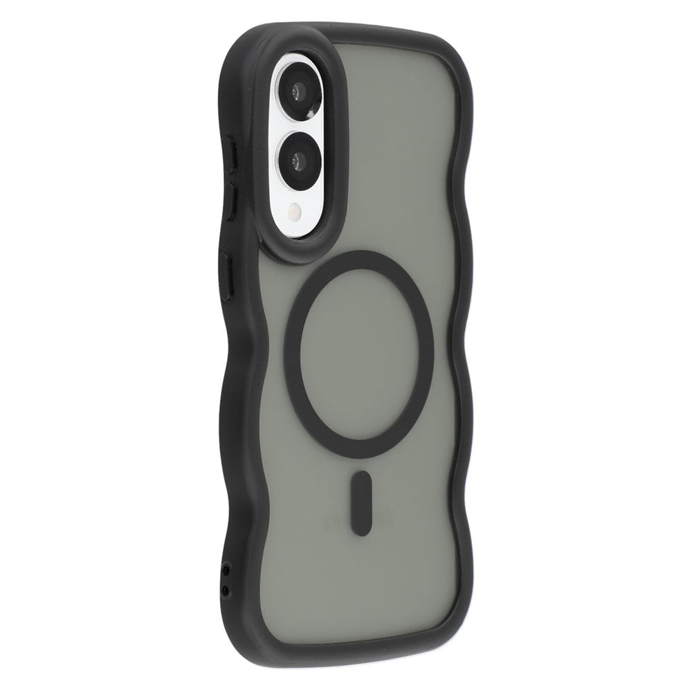 Samsung Galaxy S25 Edge Magnetiskt Skal TPU + PC mobil Baksida Skin Touch Vågformad