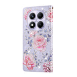 For Xiaomi Redmi Note 14 Pro 4G Case RFID Blocking Flower Leather Phone Cover with Wrist Strap