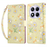 For Xiaomi Redmi Note 14 Pro 4G Case RFID Blocking Flower Leather Phone Cover with Wrist Strap