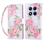 For Xiaomi Redmi Note 14 Pro 4G Case RFID Blocking Flower Leather Phone Cover with Wrist Strap