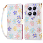 For Xiaomi Redmi Note 14 Pro 4G Case RFID Blocking Flower Leather Phone Cover with Wrist Strap