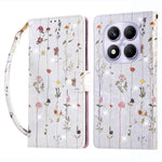 For Xiaomi Redmi Note 14 Pro 4G Case RFID Blocking Flower Leather Phone Cover with Wrist Strap