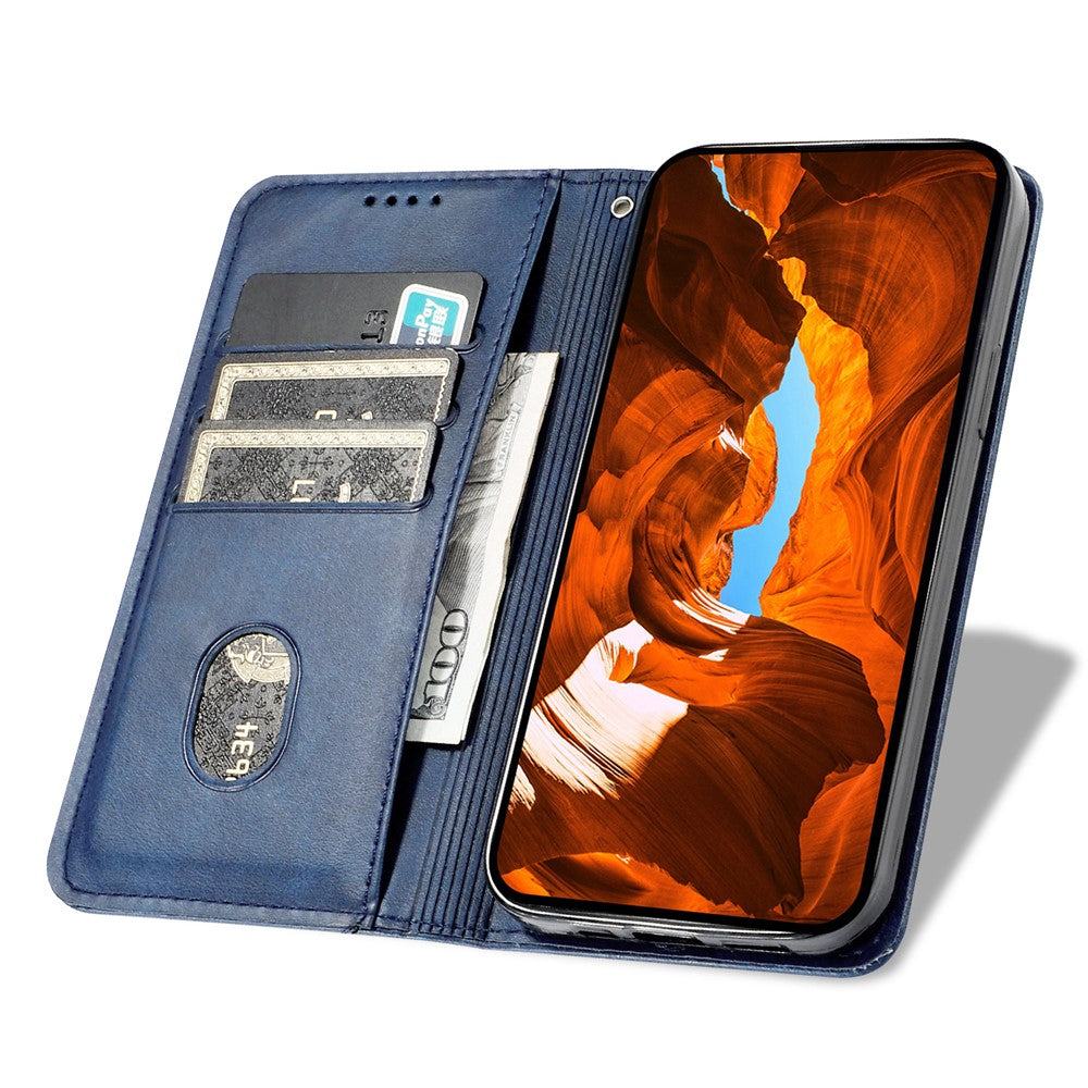 For Xiaomi Redmi Note 14 4G (164.84mm) Stand Case Lucky Deer Imprinted Magnetic Closure Leather Wallet Phone Cover