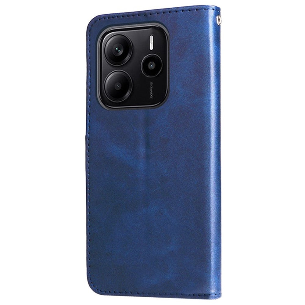 For Xiaomi Redmi Note 14 4G (164.84mm) Stand Case Lucky Deer Imprinted Magnetic Closure Leather Wallet Phone Cover