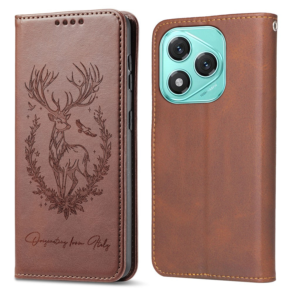 For Honor 400 Lite 5G Stand Case Lucky Deer Imprinted Magnetic Closure Leather Wallet Phone Cover
