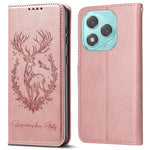 For Honor 400 Lite 5G Stand Case Lucky Deer Imprinted Magnetic Closure Leather Wallet Phone Cover