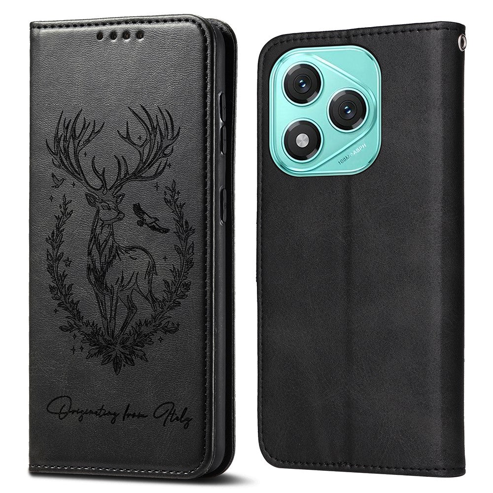 For Honor 400 Lite 5G Stand Case Lucky Deer Imprinted Magnetic Closure Leather Wallet Phone Cover