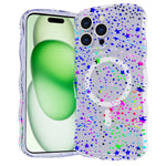 For iPhone 15 Pro Max Magnetic Case Wave Edge Glitter TPU Phone Back Cover