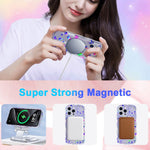 For iPhone 15 Pro Max Magnetic Case Wave Edge Glitter TPU Phone Back Cover