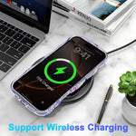 For iPhone 15 Pro Max Magnetic Case Wave Edge Glitter TPU Phone Back Cover