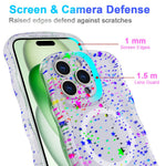 For iPhone 15 Pro Max Magnetic Case Wave Edge Glitter TPU Phone Back Cover