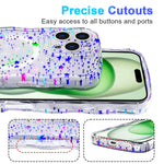 For iPhone 15 Pro Max Magnetic Case Wave Edge Glitter TPU Phone Back Cover