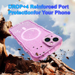 For iPhone 15 Plus Magnetic Case Wave Edge Glitter TPU Phone Back Cover