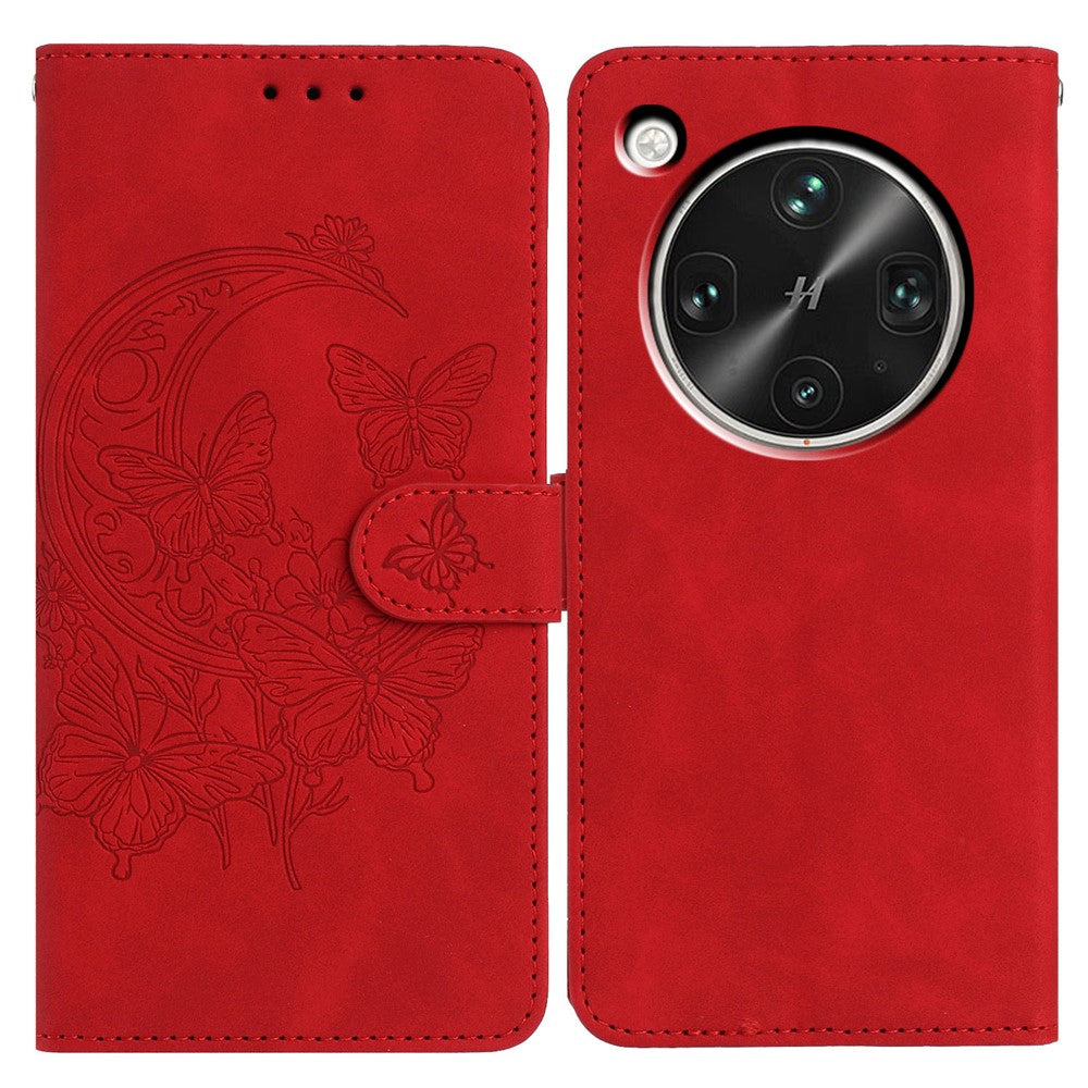 For Oppo Find X8 Ultra 5G Case Butterfly Flower Imprinted PU Leather Wallet Stand Phone Cover