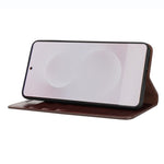For Samsung Galaxy S25 Edge Case Crazy Horse Texture Genuine Cow Leather Wallet Phone Cover