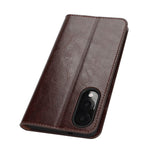 For Samsung Galaxy S25 Edge Case Crazy Horse Texture Genuine Cow Leather Wallet Phone Cover