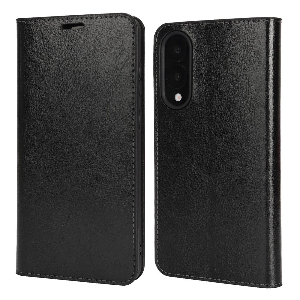 For Samsung Galaxy S25 Edge Case Crazy Horse Texture Split Leather Wallet Phone Cover
