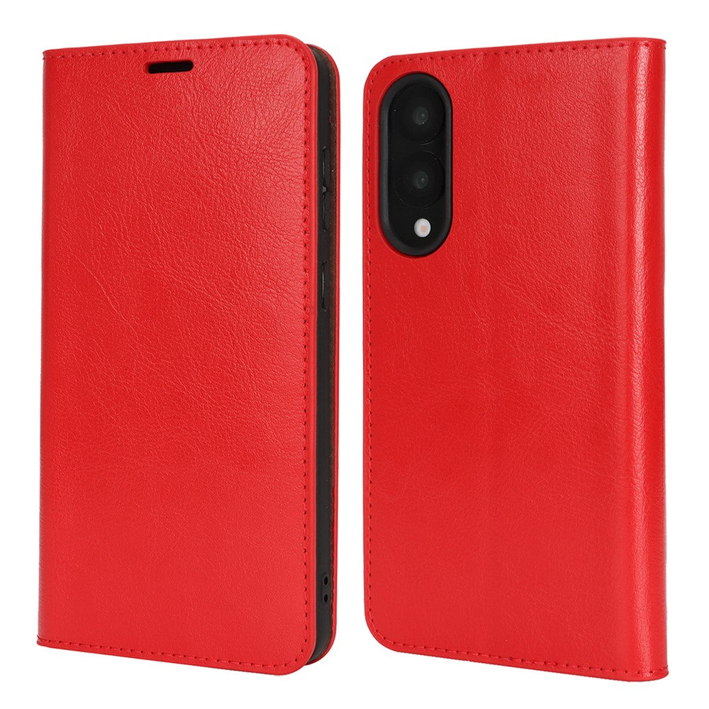 For Samsung Galaxy S25 Edge Case Crazy Horse Texture Split Leather Wallet Phone Cover