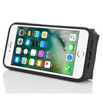 Til iPhone SE (2022) / (2020) / 8 / 7 etui med lynlåslomme / ring kickstand / rem Litchi-tekstur PU + TPU telefoncover