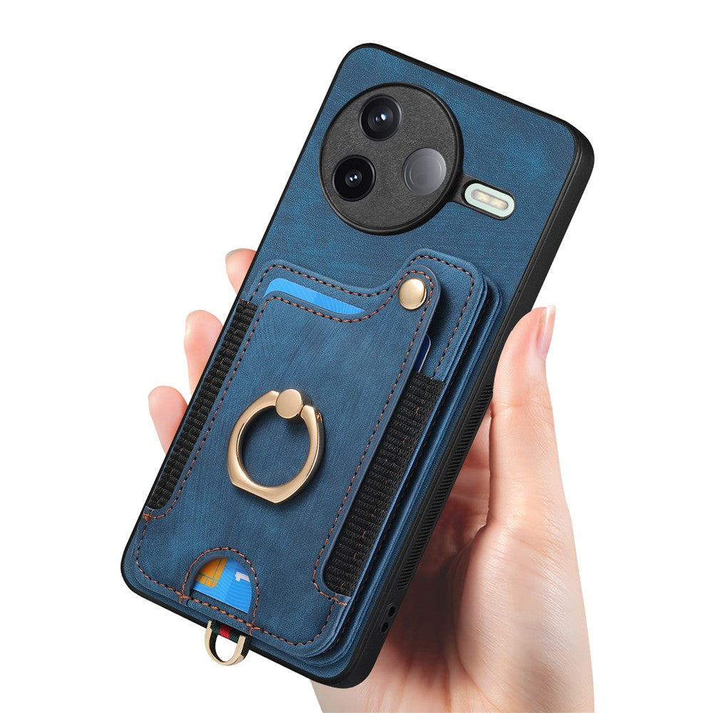 Xiaomi Poco F7 Pro 5G / Xiaomi Redmi K80 5G Retro PU-läder bakstycke med RFID-blockerande korthållare