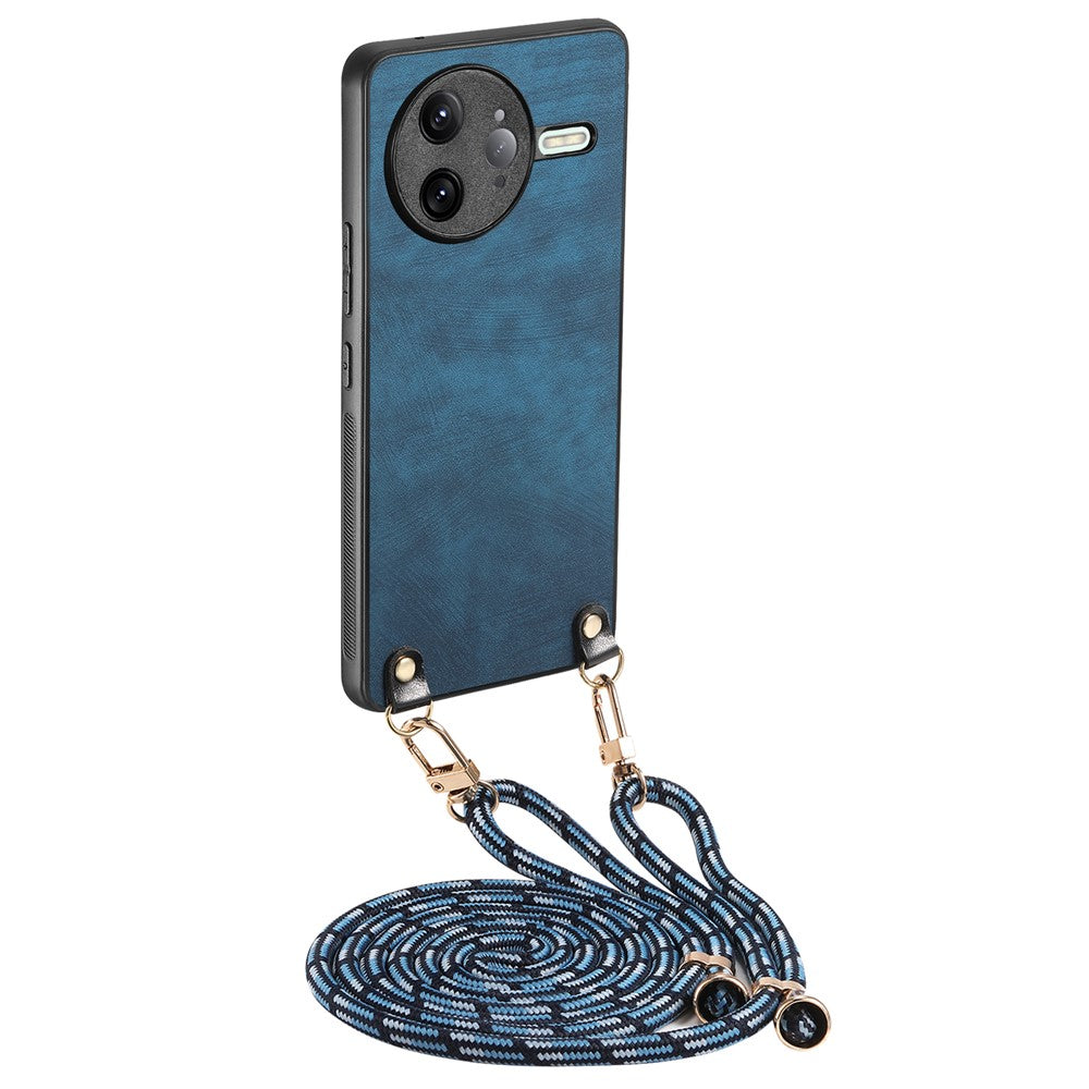 For Xiaomi Poco F7 Ultra 5G / Xiaomi Redmi K80 Pro 5G Retro Leather Phone Back Cover with Adjustable Strap