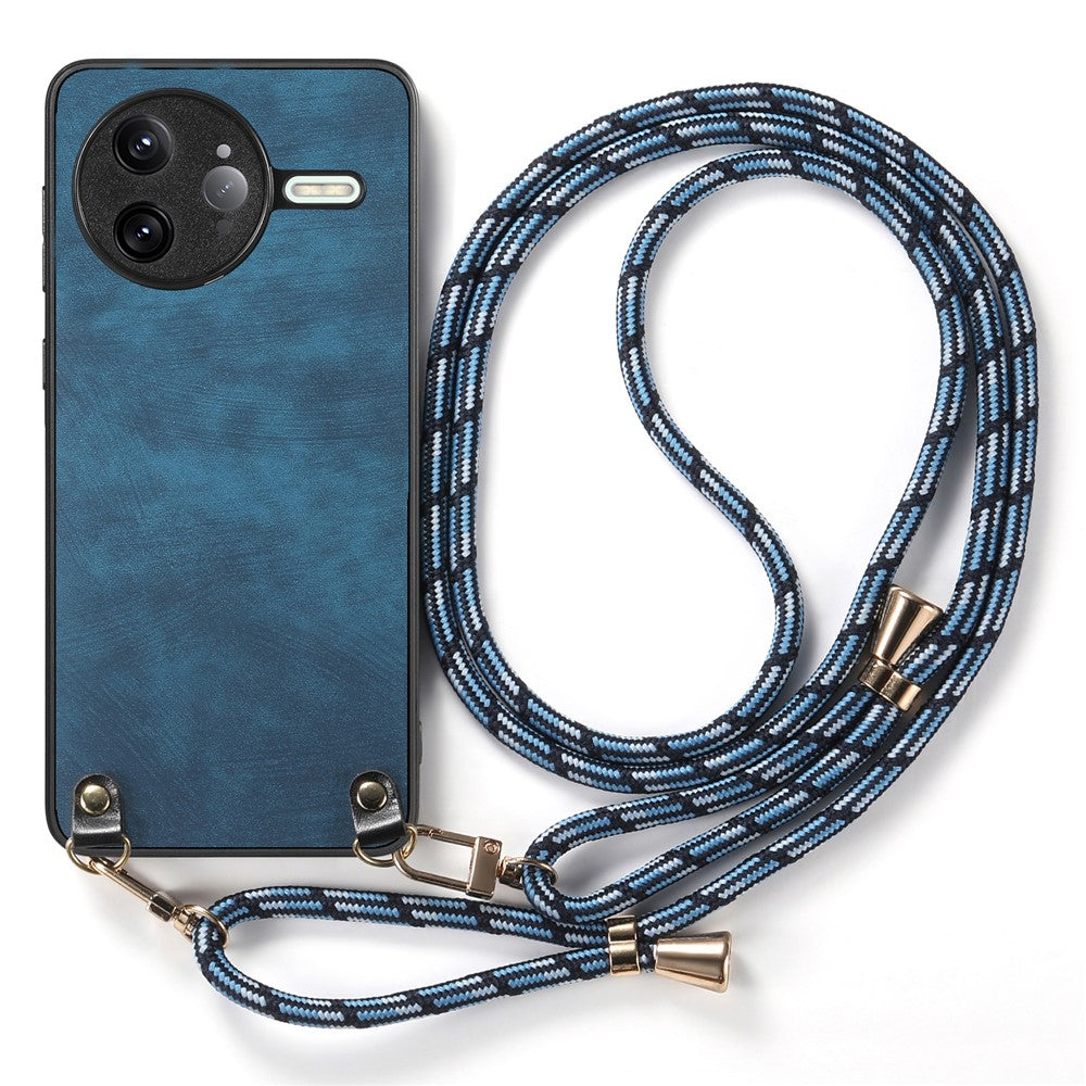For Xiaomi Poco F7 Ultra 5G / Xiaomi Redmi K80 Pro 5G Retro Leather Phone Back Cover with Adjustable Strap