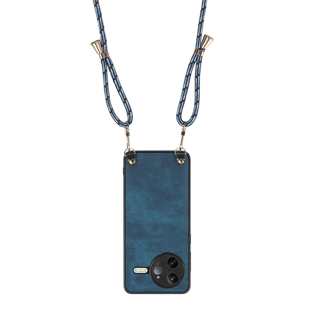 For Xiaomi Poco F7 Ultra 5G / Xiaomi Redmi K80 Pro 5G Retro Leather Phone Back Cover with Adjustable Strap